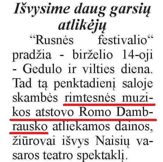 Gedulo ir vilties dieną – visi į Rusnę!